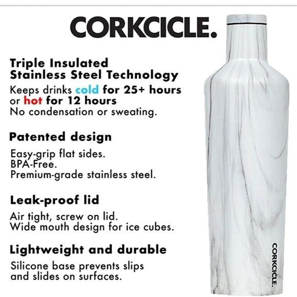 Corkcicle SNOWDRIFT canteen bottle 16oz thermos - Picture 7 of 8
